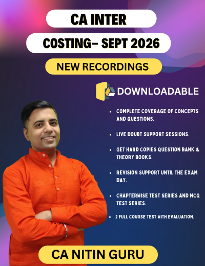CA Inter Costing Batch for SEPT 2026 - Downloadable Classes